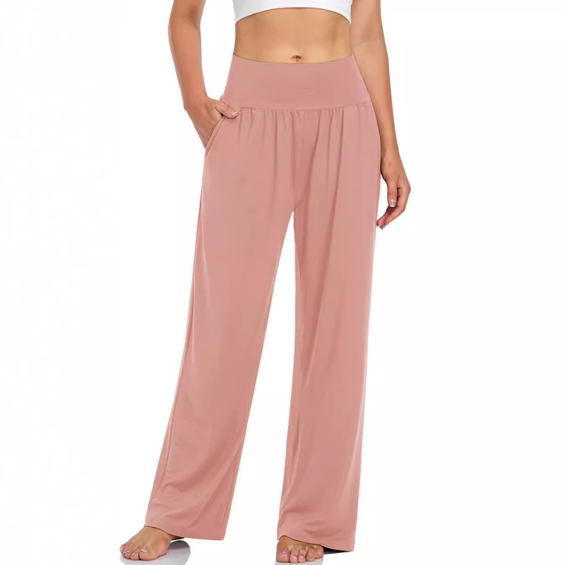 Moteriški platūs keliai jogai ir bėgiojimui, poliesterio-elastano pluošto mišinys (70-80% poliesterio), vidurio aukščio liemuo, kasdienės kelnės, Japonijos ir Korėjos Leisure stilius, 2023 m. pavasaris