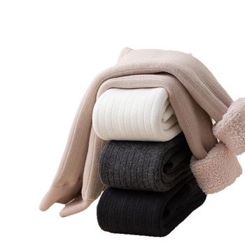 Vaikų medvilnės fliisvoodiga kelnės, aukštas liemuo, devynių taškų ilgis, žieminis audinys, 76,9% medvilnė