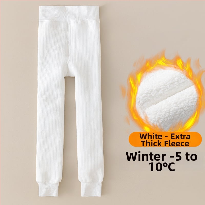 Vaikų medvilnės fliisvoodiga kelnės, aukštas liemuo, devynių taškų ilgis, žieminis audinys, 76,9% medvilnė