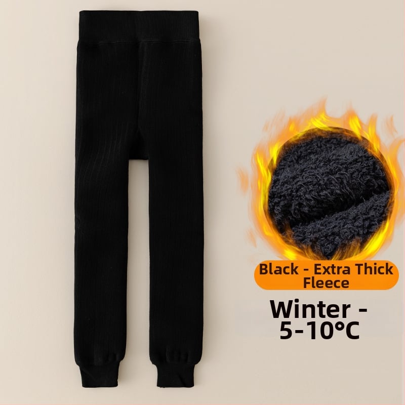 Vaikų medvilnės fliisvoodiga kelnės, aukštas liemuo, devynių taškų ilgis, žieminis audinys, 76,9% medvilnė