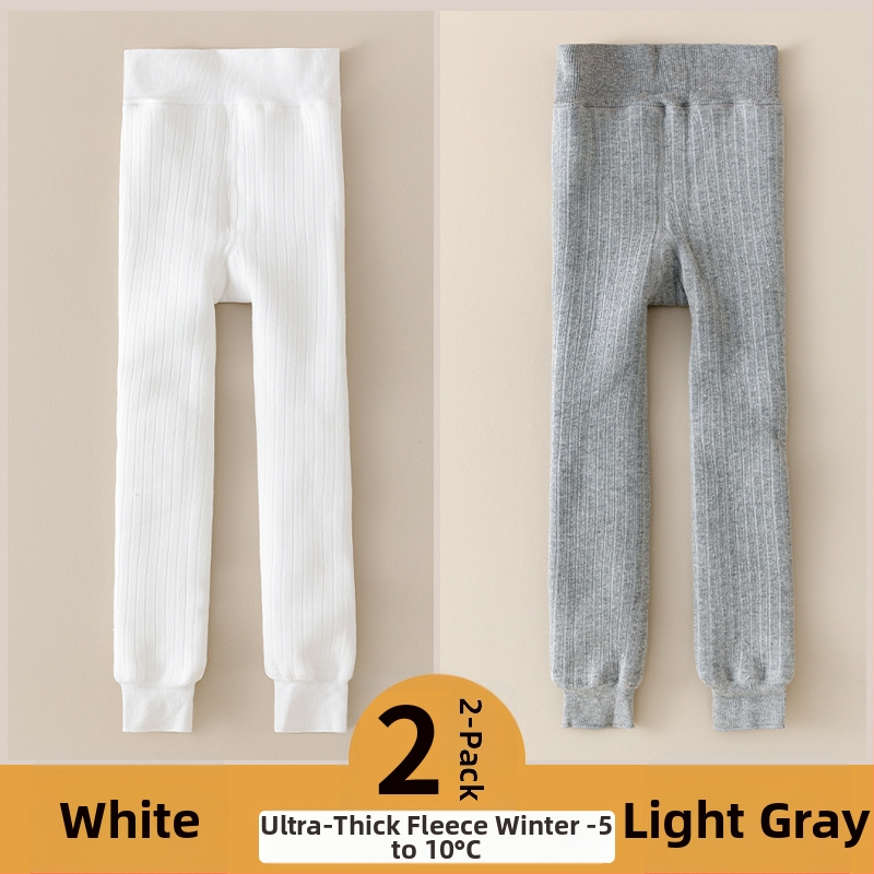 Vaikų medvilnės fliisvoodiga kelnės, aukštas liemuo, devynių taškų ilgis, žieminis audinys, 76,9% medvilnė