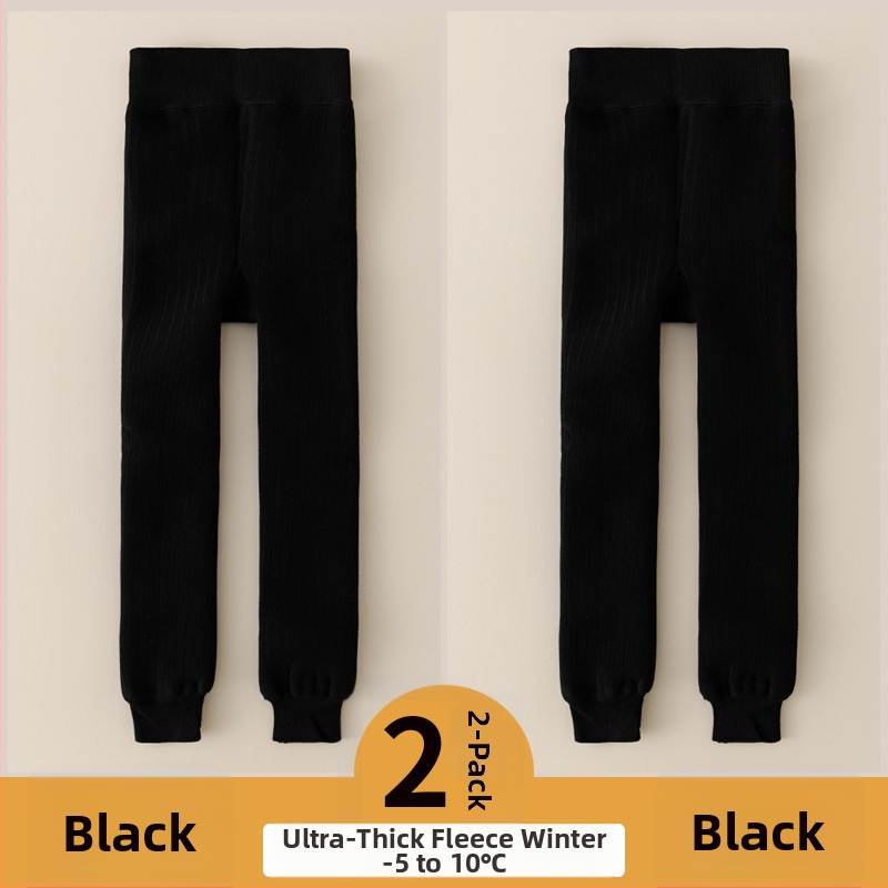 Vaikų medvilnės fliisvoodiga kelnės, aukštas liemuo, devynių taškų ilgis, žieminis audinys, 76,9% medvilnė