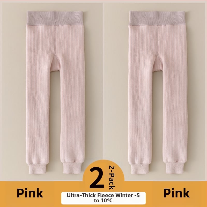 Vaikų medvilnės fliisvoodiga kelnės, aukštas liemuo, devynių taškų ilgis, žieminis audinys, 76,9% medvilnė