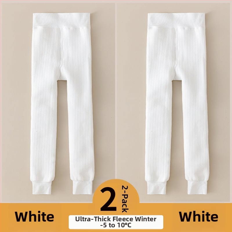 Vaikų medvilnės fliisvoodiga kelnės, aukštas liemuo, devynių taškų ilgis, žieminis audinys, 76,9% medvilnė