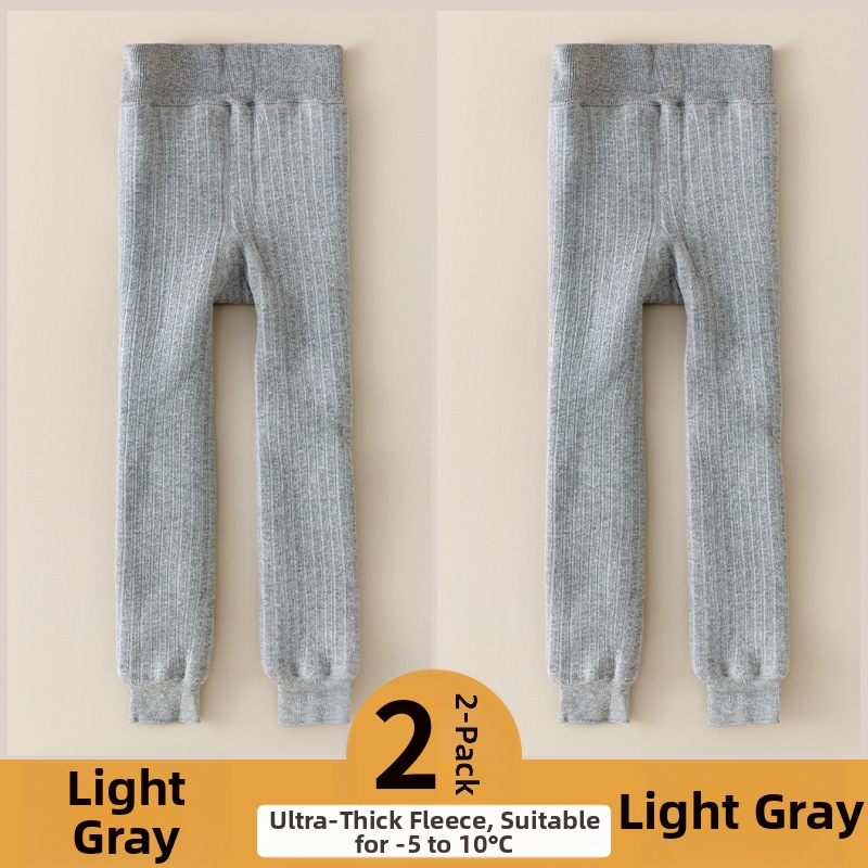 Vaikų medvilnės fliisvoodiga kelnės, aukštas liemuo, devynių taškų ilgis, žieminis audinys, 76,9% medvilnė