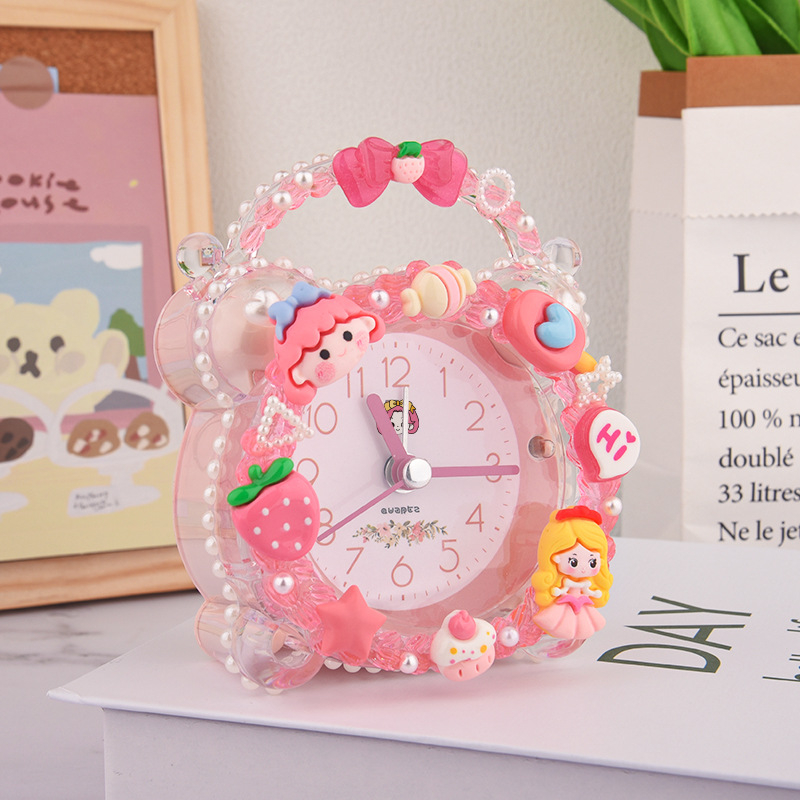 Bērnu modinātājs, karikatūru stilā, darbojas ar baterijām, elektroniska kustība, plastmasas korpuss