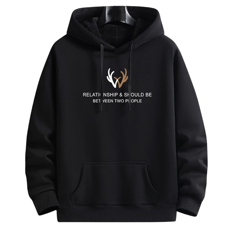 Siltināts kapucīna džemperis ar flīsām, brīvs piegriezums, garas piedurknes, apdruka, 3D kabata