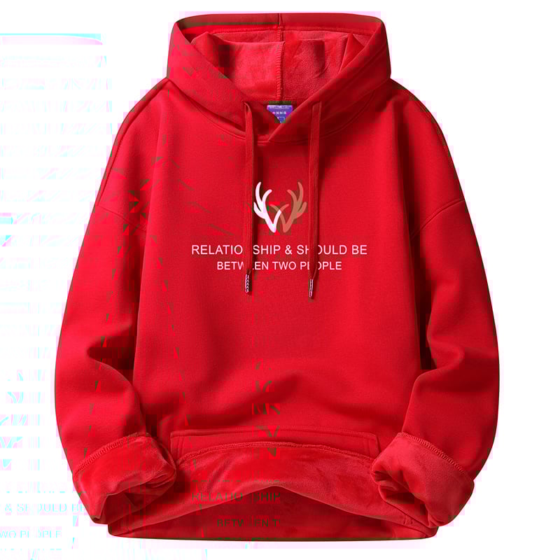 Siltināts kapucīna džemperis ar flīsām, brīvs piegriezums, garas piedurknes, apdruka, 3D kabata