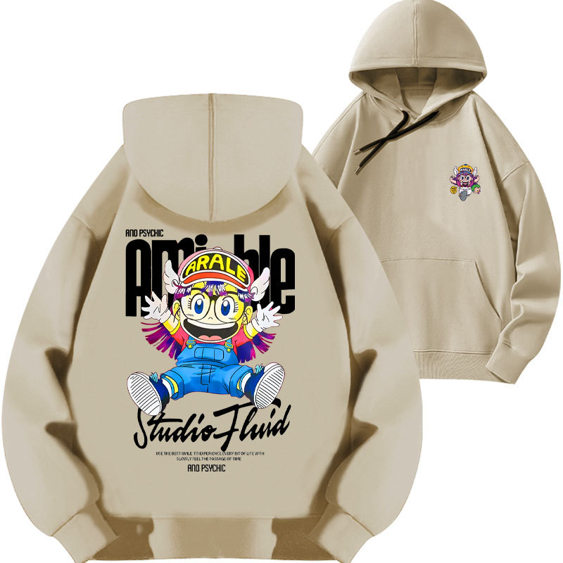 Vīriešu kapuces džemperis ar apdruku, brīvā piegriezuma, kokvilna 81–90%, rudens sezonai