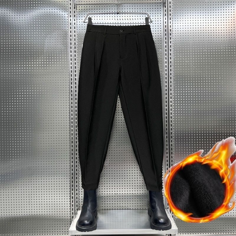 Vyrinės kasdieninės kelnės su fliso įdėklu, vidurio juosmens, tiesus kirpimas, blauzdelė iki kulkšnies, užtrauktukas