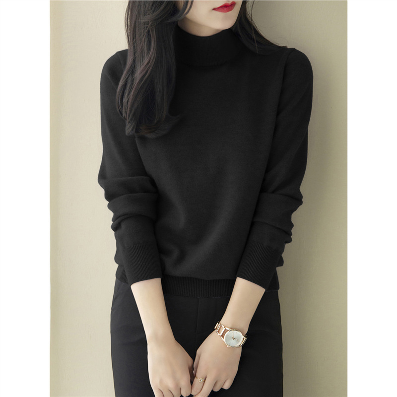 Pleteni džemper s polu-visokim ovratnikom, dugim rukavima, udoban kroj, viskoza