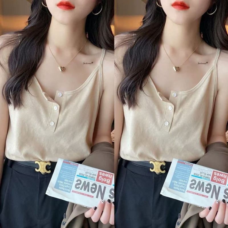 Top camisol pentru femei - amestec poliester-elastan, guler înalt, croială în formă de A, lungime scurtă, stil sexy casual