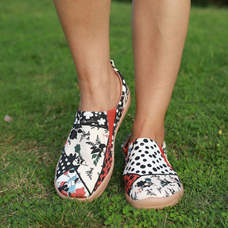 Sievietes kanvasa slip-on kurpes, zems augšdaļa, injekcijas zole