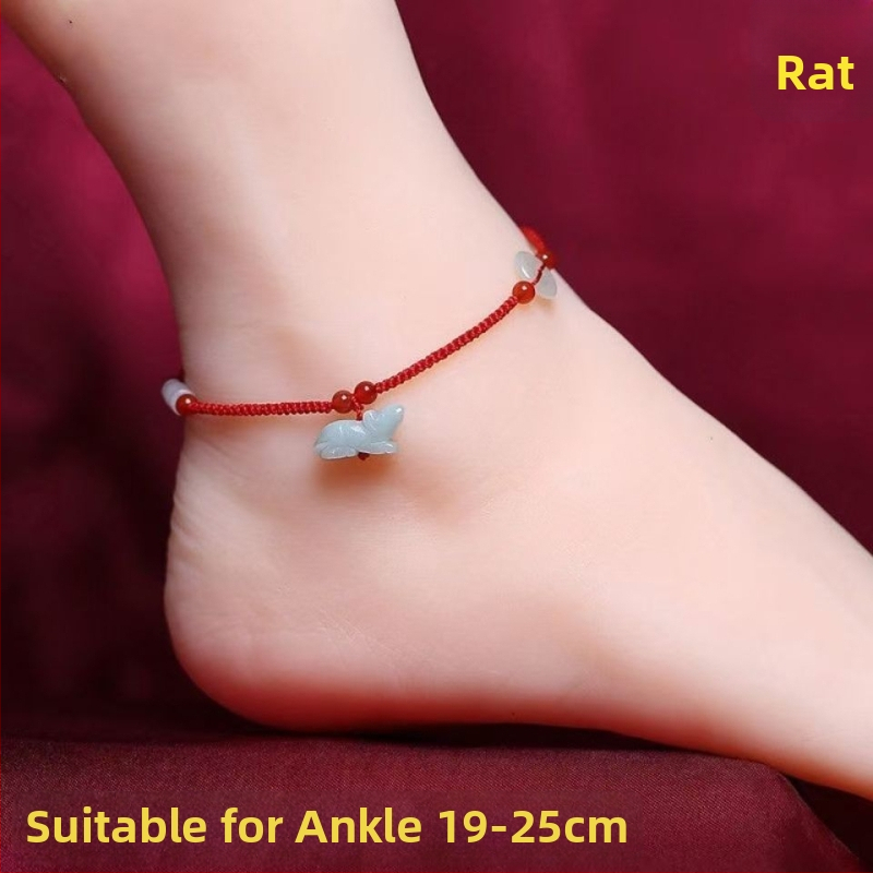 Nefrito kulkšnies apyrankė, interneto žvaigždžių stilius, gyvūnų zodiako motyvas, žiema 2023