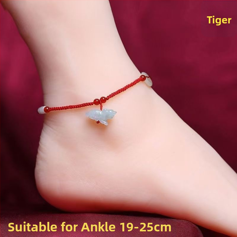 Nefrito kulkšnies apyrankė, interneto žvaigždžių stilius, gyvūnų zodiako motyvas, žiema 2023