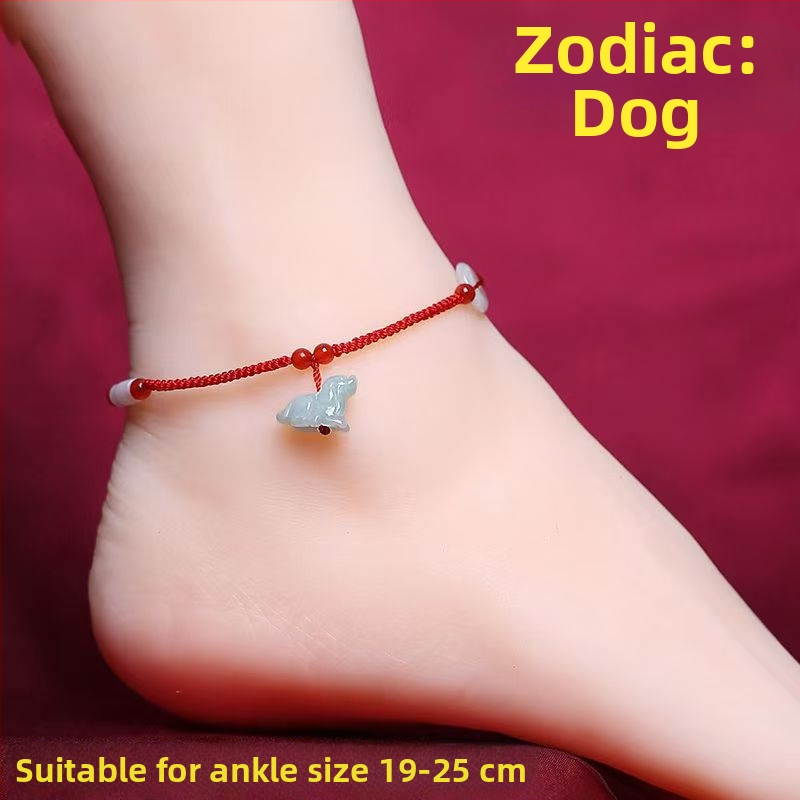 Nefrito kulkšnies apyrankė, interneto žvaigždžių stilius, gyvūnų zodiako motyvas, žiema 2023