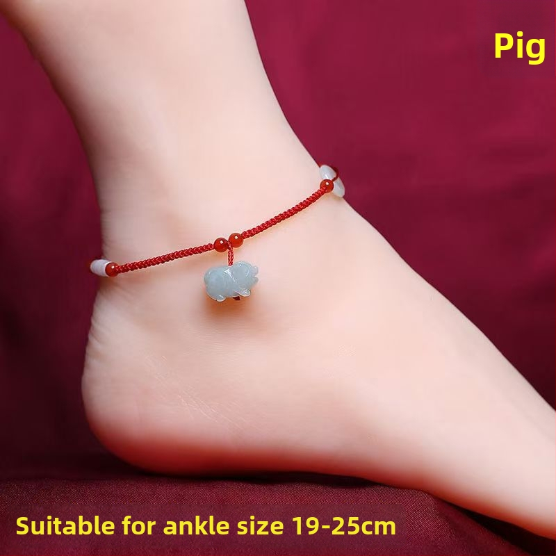 Nefrito kulkšnies apyrankė, interneto žvaigždžių stilius, gyvūnų zodiako motyvas, žiema 2023