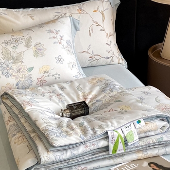 Lyocell vasaras segu – četru daļu komplekts, reaktīvā druka, Twill audums, poliestera pildījums, viegls greznums