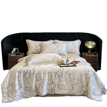 Lyocell vasaras segu – četru daļu komplekts, reaktīvā druka, Twill audums, poliestera pildījums, viegls greznums