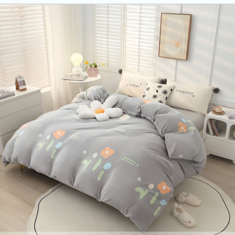 Tej Velúr paplanhuzat — sima szövet, reaktív nyomtatás és színezés, testreszabható feldolgozás; minták: csíkok, geometriai, virágos.