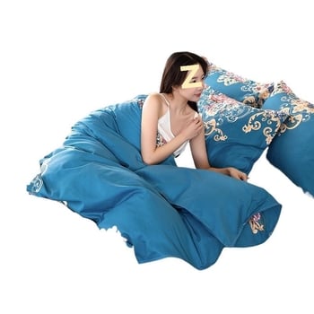 Καλύμισμα Παπλώματος από 100% Βαμβάκι σε Τβιλ – Reactive Εκτύπωση, Ρίγες/Δίκτυο/Φυτά και Λουλούδια, Απλό Στυλ