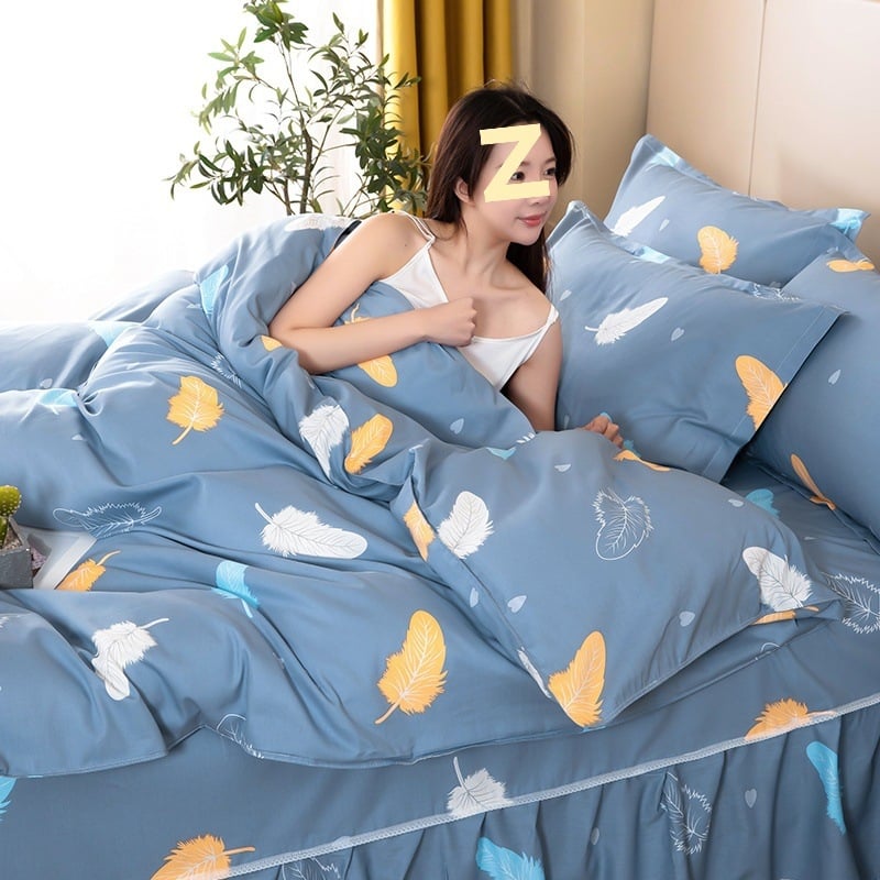 Καλύμισμα Παπλώματος από 100% Βαμβάκι σε Τβιλ – Reactive Εκτύπωση, Ρίγες/Δίκτυο/Φυτά και Λουλούδια, Απλό Στυλ