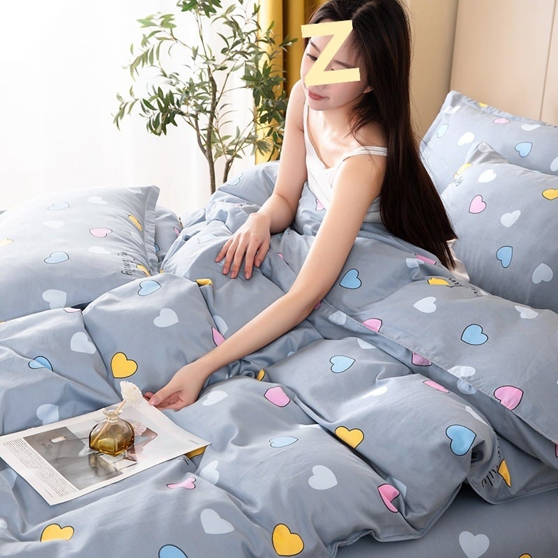 Καλύμισμα Παπλώματος από 100% Βαμβάκι σε Τβιλ – Reactive Εκτύπωση, Ρίγες/Δίκτυο/Φυτά και Λουλούδια, Απλό Στυλ