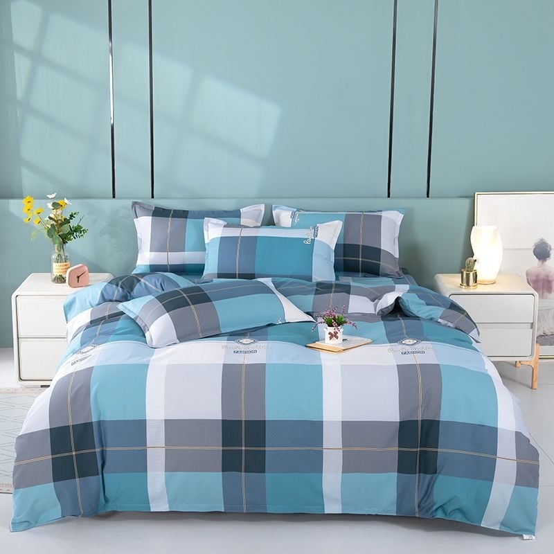 Καλύμισμα Παπλώματος από 100% Βαμβάκι σε Τβιλ – Reactive Εκτύπωση, Ρίγες/Δίκτυο/Φυτά και Λουλούδια, Απλό Στυλ