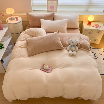 Piens velūra gultas pārklājs, vienkrāsains; audums: twill; druka un krāsošana: reaktīvā druka