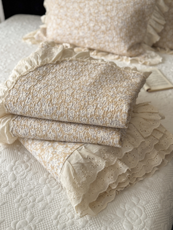 Francijas stila lielā mežģīņu gultas pārklājs komplekts ar augu un ziedu rakstu, twill audums, reaktīvā drukāšana un krāsošana, materiāls: zīda ziedu motīvi