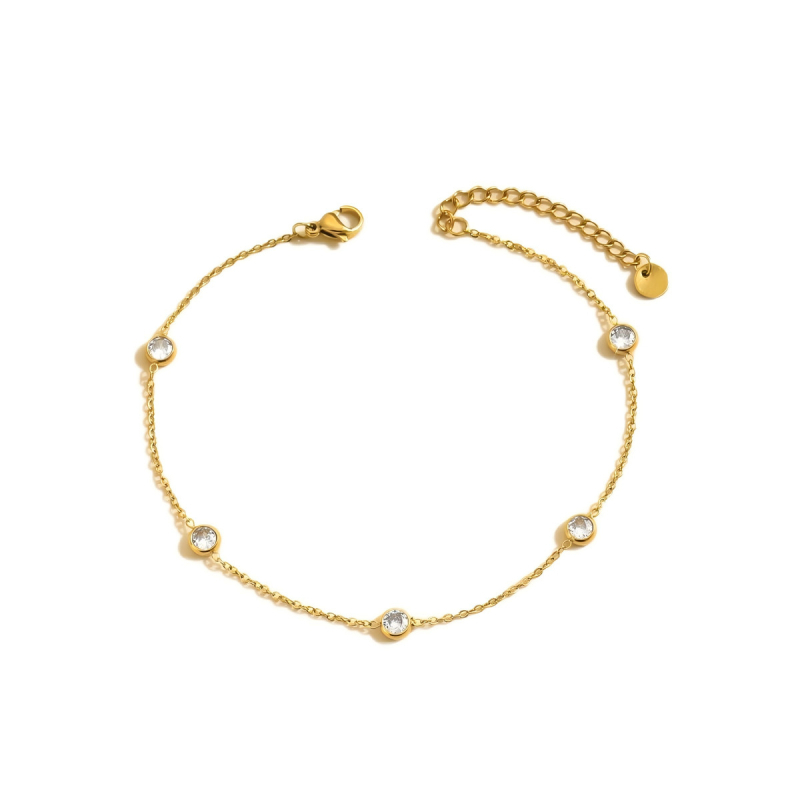 Kojos anklet su satelito karoliukais ir herringbone grandinė, nerūdijantis plienas, moteriškas geometrinis dizainas, pritaikomas