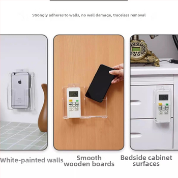 ABS sieninis laikiklis saugojimui nuotolinėms ir telefonams — šiuolaikinis minimalistinis stilius, saugojimas ir organizavimas, pritaikymas įmanomas