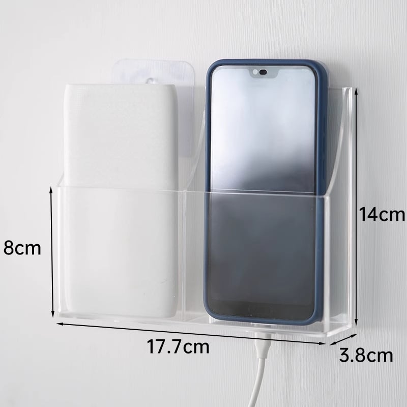 ABS sieninis laikiklis saugojimui nuotolinėms ir telefonams — šiuolaikinis minimalistinis stilius, saugojimas ir organizavimas, pritaikymas įmanomas