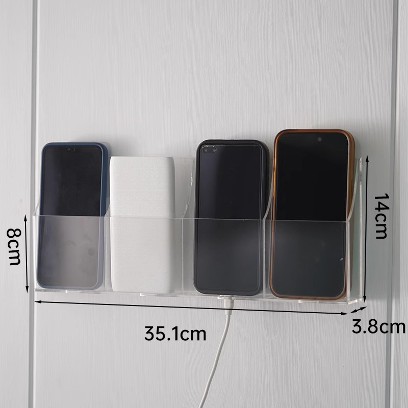 ABS sieninis laikiklis saugojimui nuotolinėms ir telefonams — šiuolaikinis minimalistinis stilius, saugojimas ir organizavimas, pritaikymas įmanomas