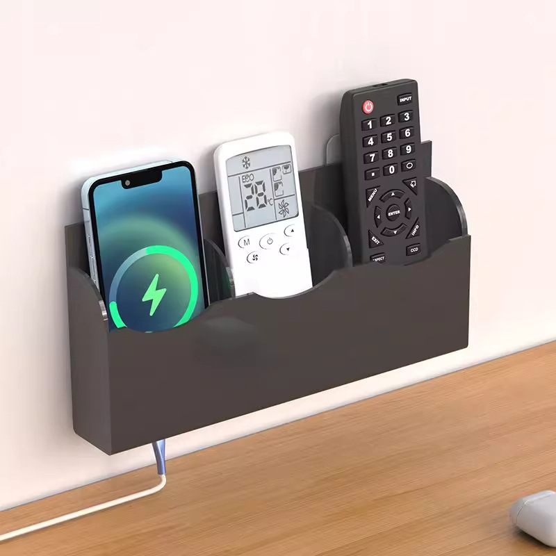 ABS sieninis laikiklis saugojimui nuotolinėms ir telefonams — šiuolaikinis minimalistinis stilius, saugojimas ir organizavimas, pritaikymas įmanomas