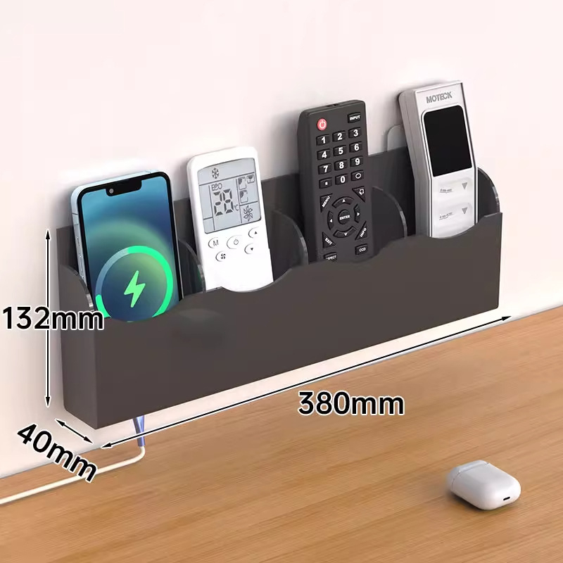 ABS sieninis laikiklis saugojimui nuotolinėms ir telefonams — šiuolaikinis minimalistinis stilius, saugojimas ir organizavimas, pritaikymas įmanomas