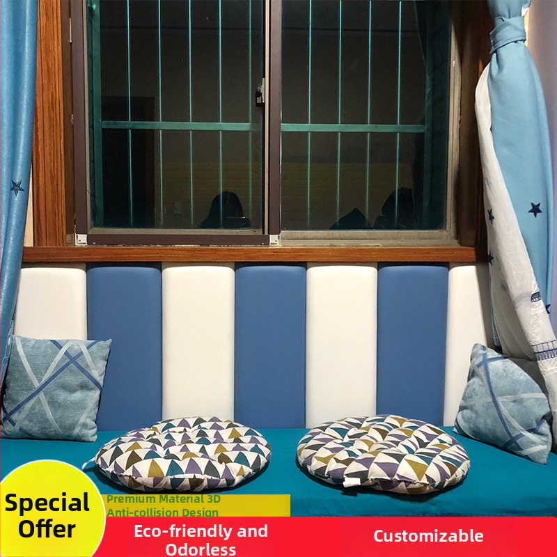 Detská mäkká ochranná stenová podložka so samolepiacou tatami základňou pre hlavu a chrbát — PVC materiál, animovaný štýl, jednofarebný vzor, prispôsobiteľné, vhodné do obývačky, spálne, vonkajších priestorov a reštaurácie