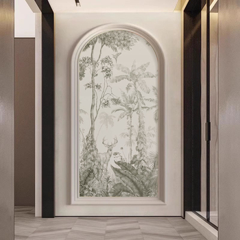 Sienas pārklājums – Franču stila meža brieža motīvs, arku sienas gleznojums, sintētiskas šķiedras, 3 slāņu kompozīcija