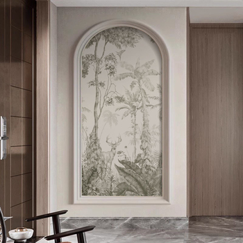 Sienas pārklājums – Franču stila meža brieža motīvs, arku sienas gleznojums, sintētiskas šķiedras, 3 slāņu kompozīcija