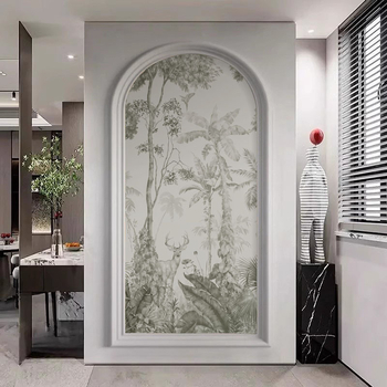 Sienas pārklājums – Franču stila meža brieža motīvs, arku sienas gleznojums, sintētiskas šķiedras, 3 slāņu kompozīcija