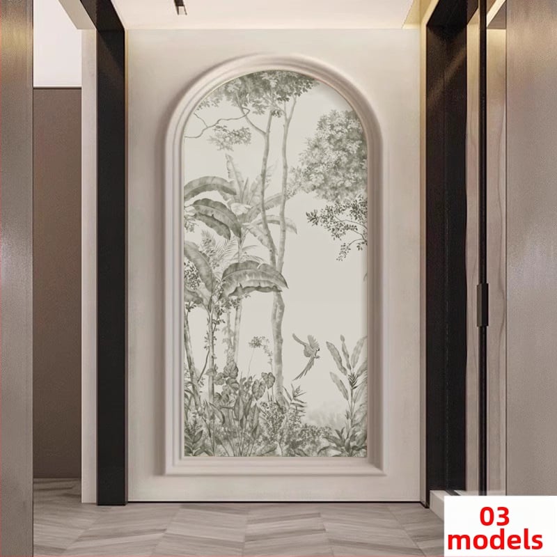 Sienas pārklājums – Franču stila meža brieža motīvs, arku sienas gleznojums, sintētiskas šķiedras, 3 slāņu kompozīcija