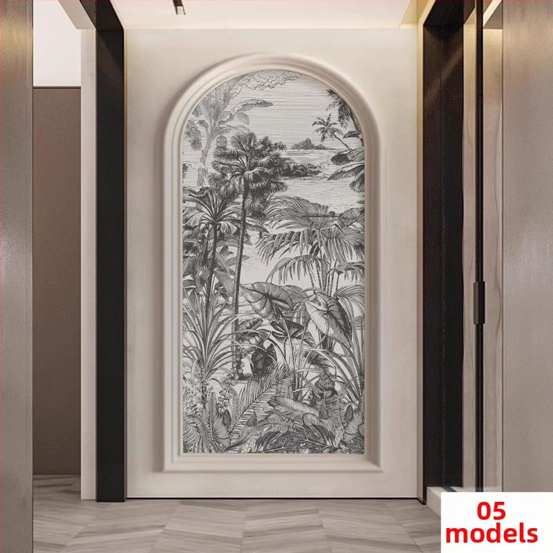 Sienas pārklājums – Franču stila meža brieža motīvs, arku sienas gleznojums, sintētiskas šķiedras, 3 slāņu kompozīcija