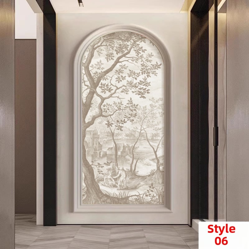 Sienas pārklājums – Franču stila meža brieža motīvs, arku sienas gleznojums, sintētiskas šķiedras, 3 slāņu kompozīcija