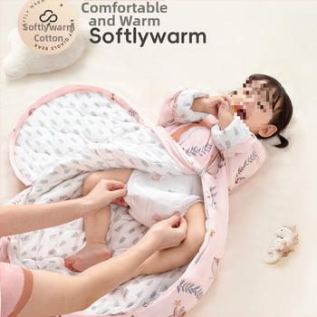 Baba hálózsák ősz–télre, vastagított, tiszta pamut anyag, kasmír töltés