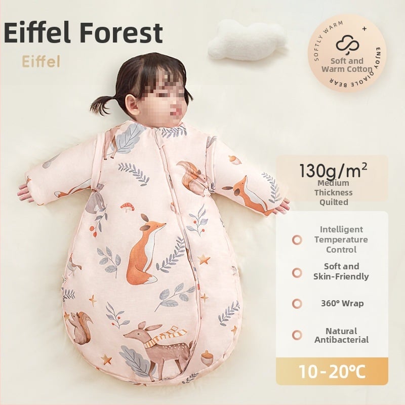 Baba hálózsák ősz–télre, vastagított, tiszta pamut anyag, kasmír töltés