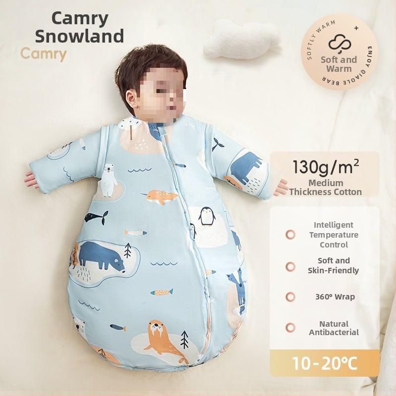 Baba hálózsák ősz–télre, vastagított, tiszta pamut anyag, kasmír töltés