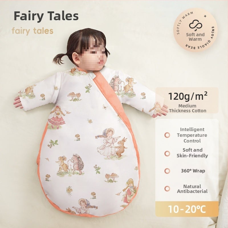 Baba hálózsák ősz–télre, vastagított, tiszta pamut anyag, kasmír töltés