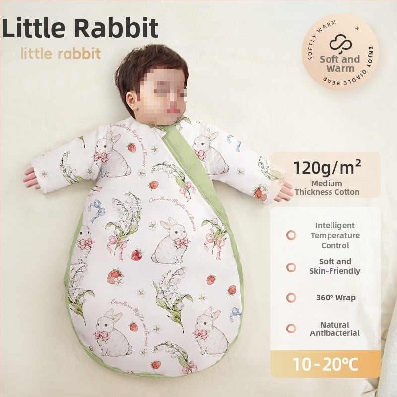 Baba hálózsák ősz–télre, vastagított, tiszta pamut anyag, kasmír töltés