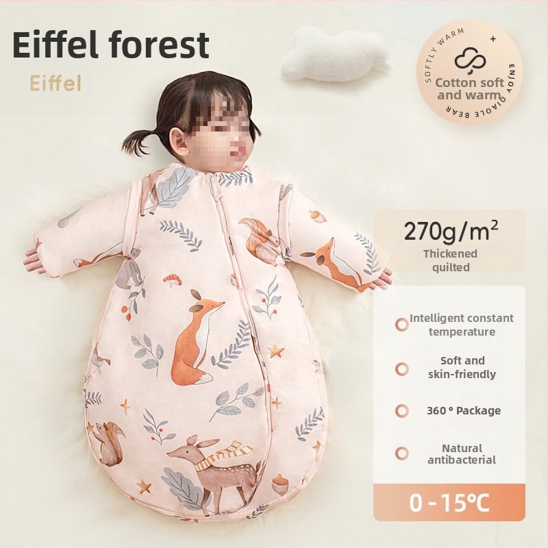 Baba hálózsák ősz–télre, vastagított, tiszta pamut anyag, kasmír töltés