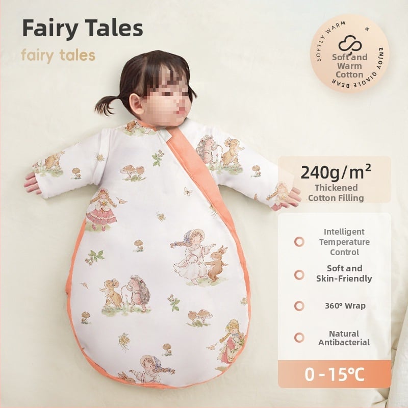 Baba hálózsák ősz–télre, vastagított, tiszta pamut anyag, kasmír töltés